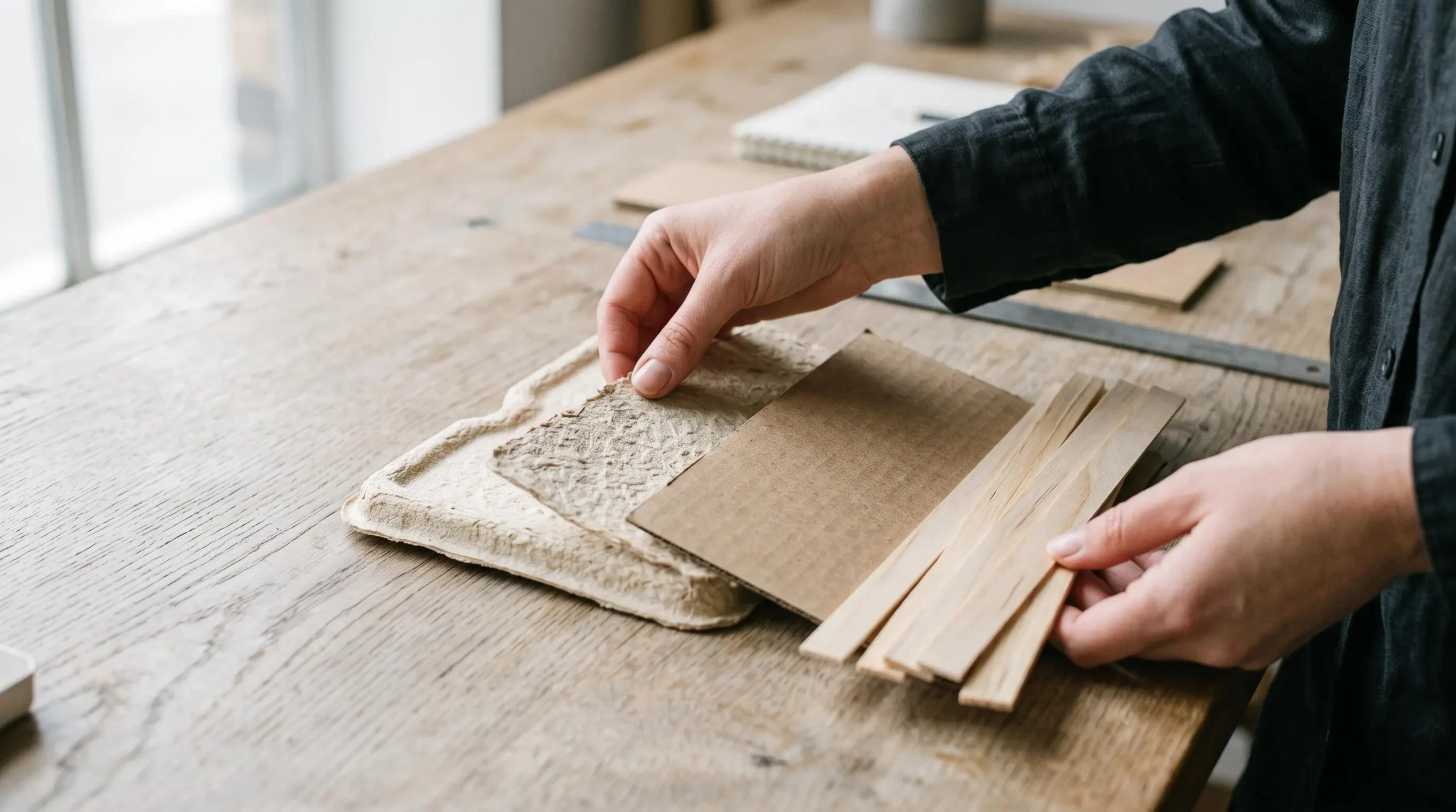 Comparaison de différentes matières premières pour les barquettes alimentaires compostables.